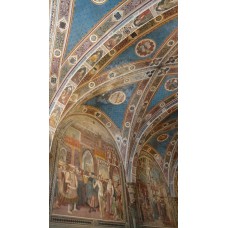 Painting on a ceiling, solar discs and crosses